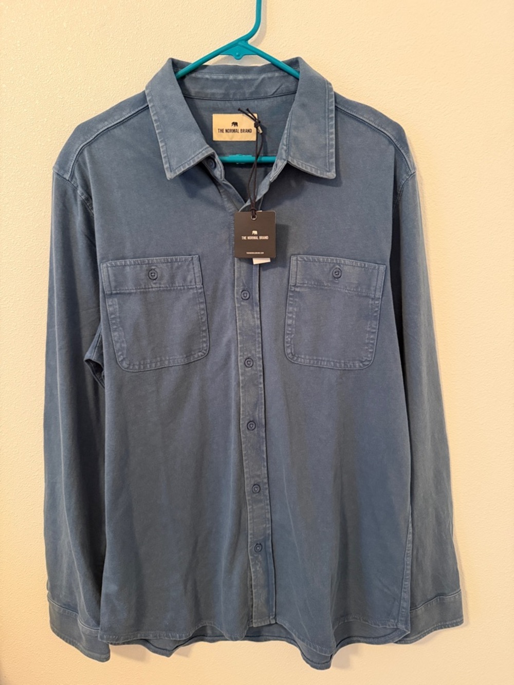 The Normal Brand Men's Washed Blue Button-Down Shirt